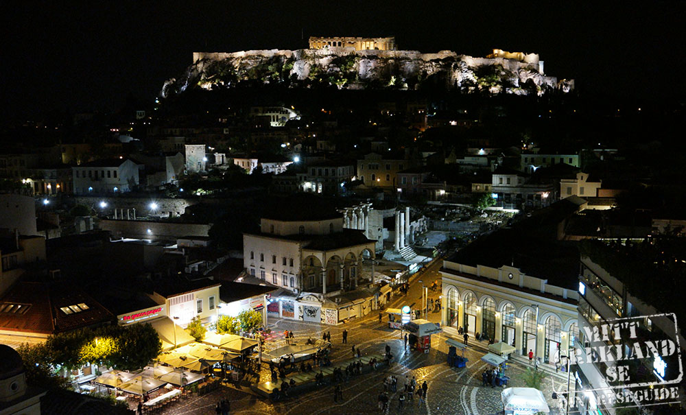 Aten Akropolis Natt