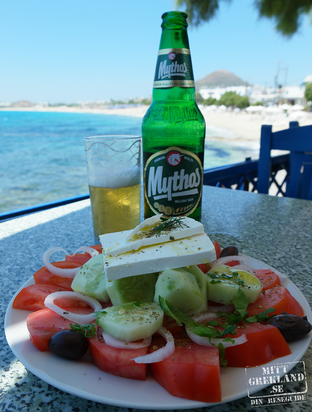 Lunch på O Fotis vid Agios Prokopios Naxos