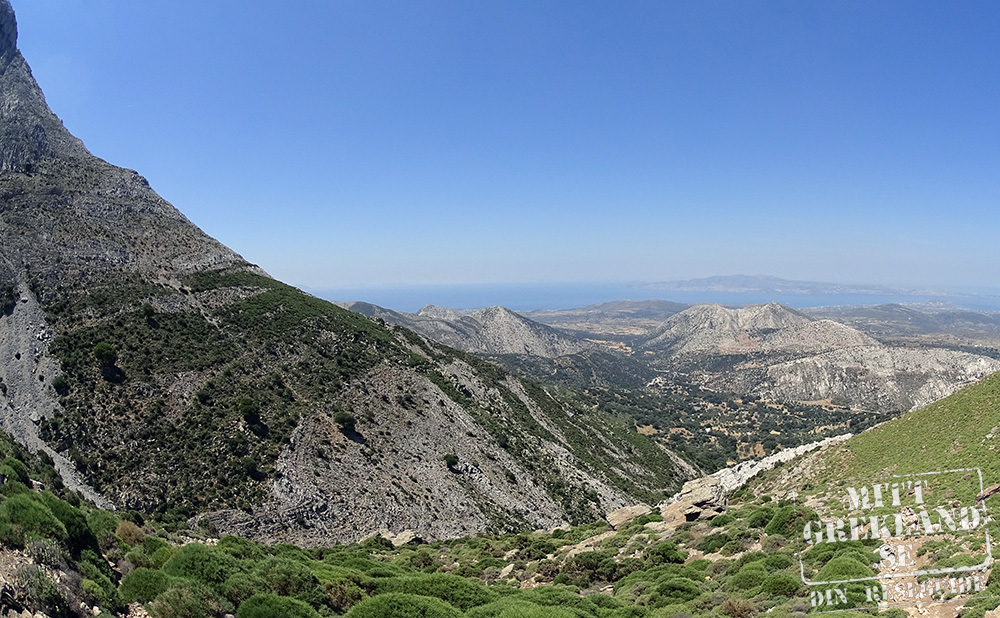 Vy från berget Zas Naxos
